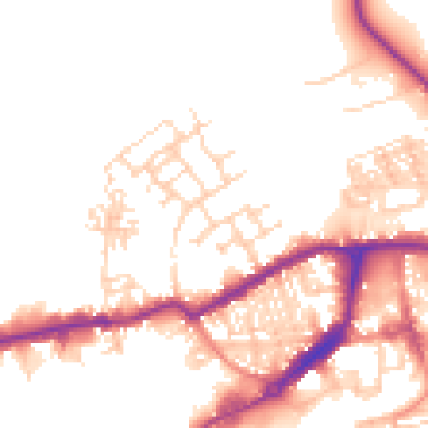 Daytime road noise heatmap for WF10 1FH