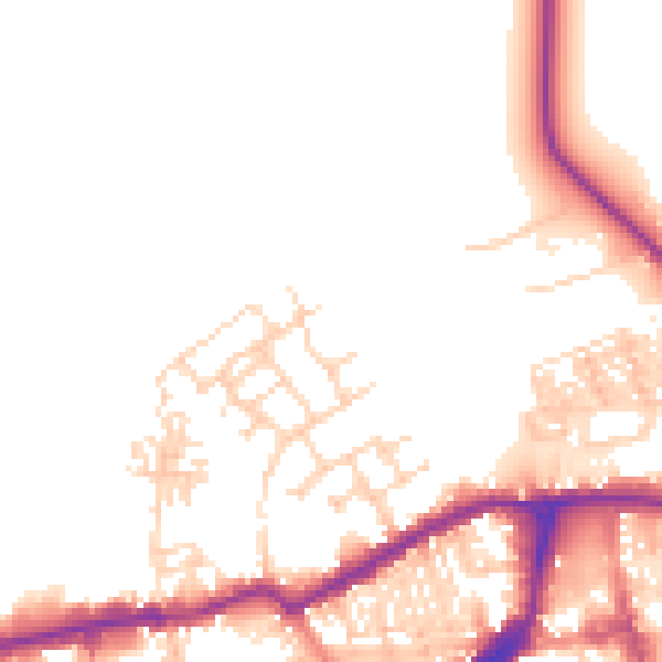 Daytime road noise heatmap for WF10 1FR