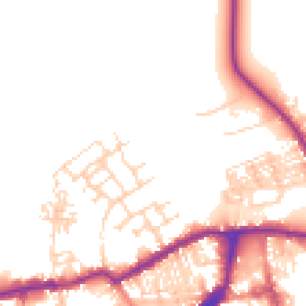 Daytime road noise heatmap for WF10 1FS