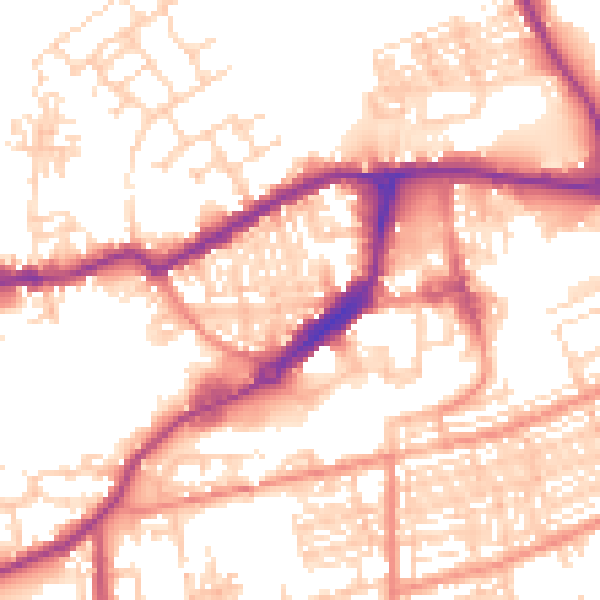 Daytime road noise heatmap for WF10 1JY