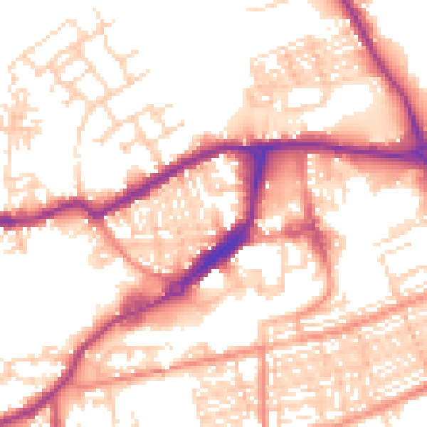Daytime road noise heatmap for WF10 1LD