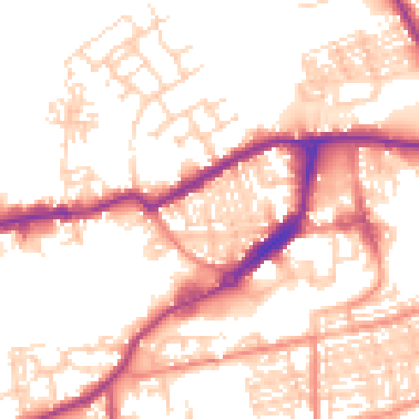 Daytime road noise heatmap for WF10 1LH
