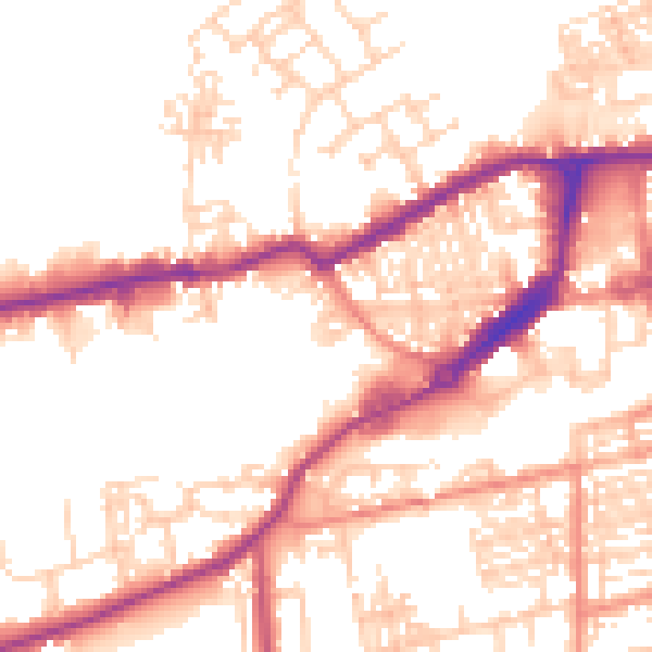 Daytime road noise heatmap for WF10 1LL