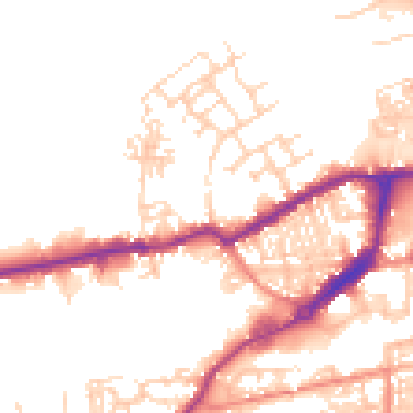 Daytime road noise heatmap for WF10 1LU