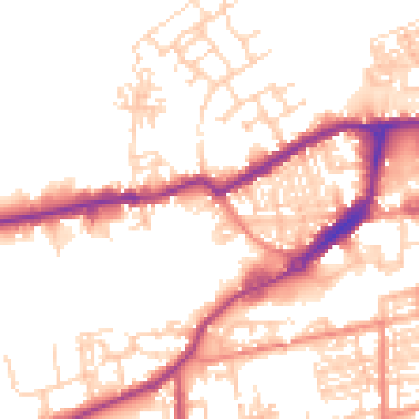Daytime road noise heatmap for WF10 1LW