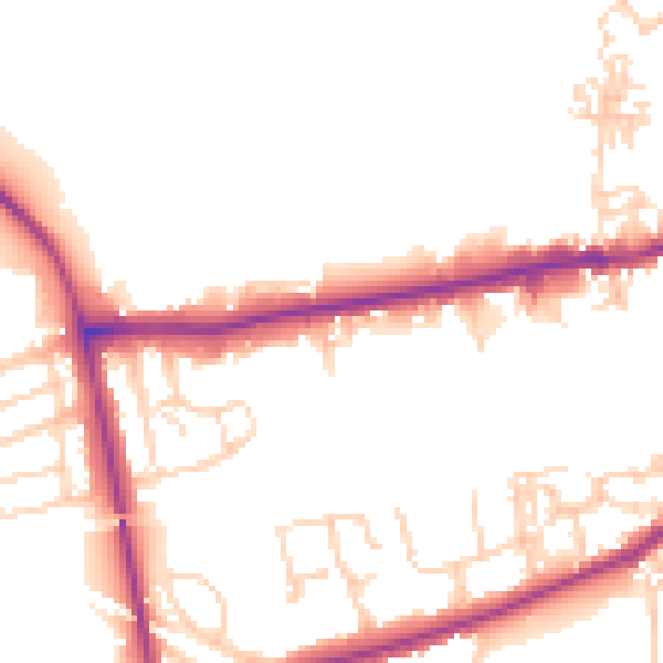 Daytime road noise heatmap for WF10 1NU