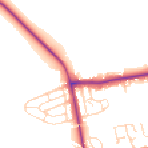 Daytime road noise heatmap for WF10 1PQ