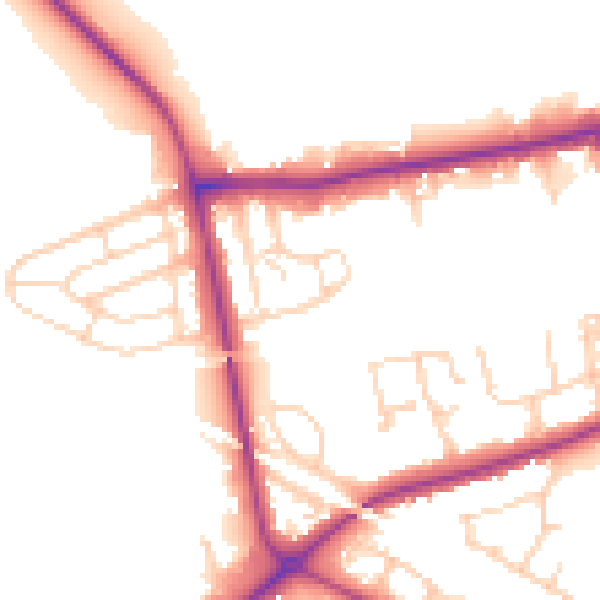 Daytime road noise heatmap for WF10 1PU