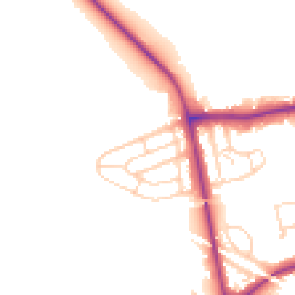 Daytime road noise heatmap for WF10 1QD