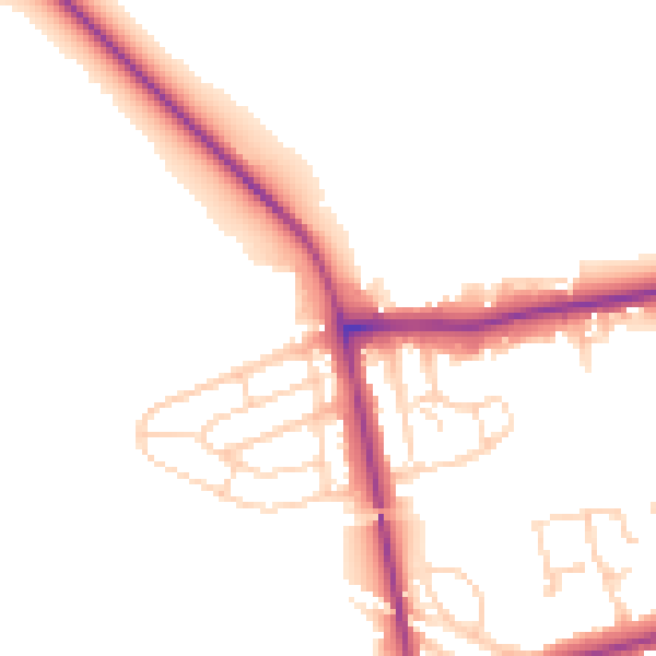 Daytime road noise heatmap for WF10 1QR