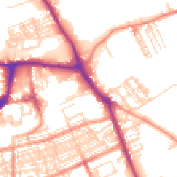 Daytime road noise heatmap for WF10 1RB