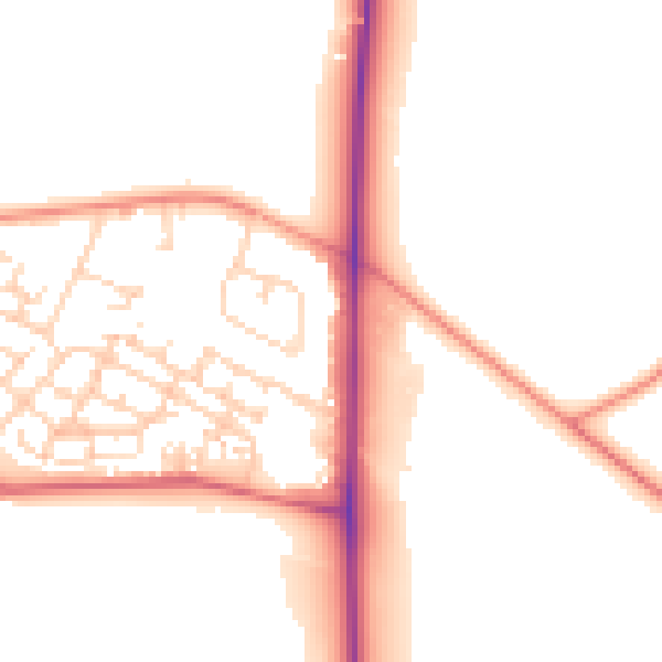 Daytime road noise heatmap for WF10 2AW