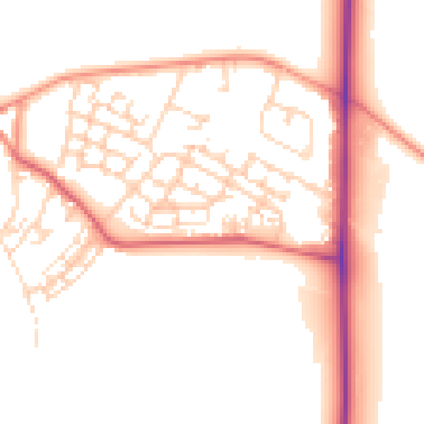Daytime road noise heatmap for WF10 2AY