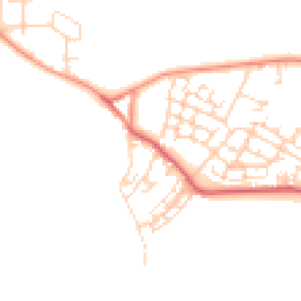 Daytime road noise heatmap for WF10 2DD