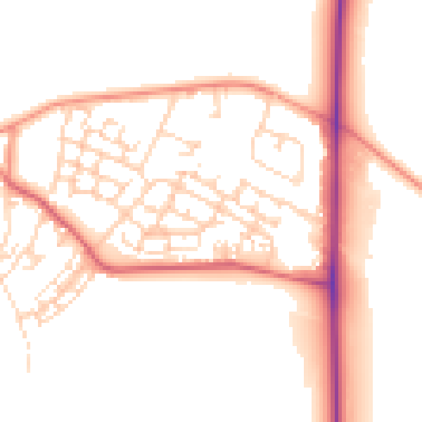 Daytime road noise heatmap for WF10 2EX