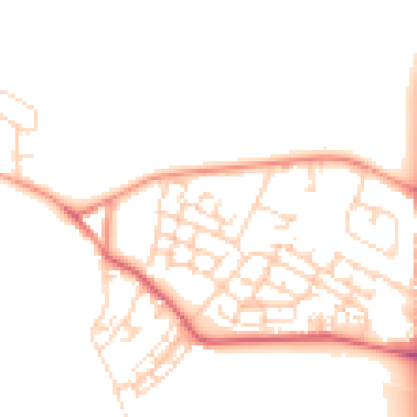Daytime road noise heatmap for WF10 2FF