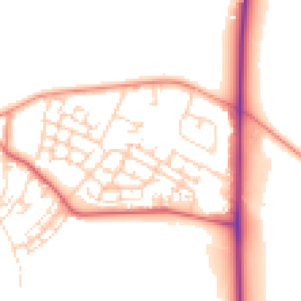 Daytime road noise heatmap for WF10 2FN