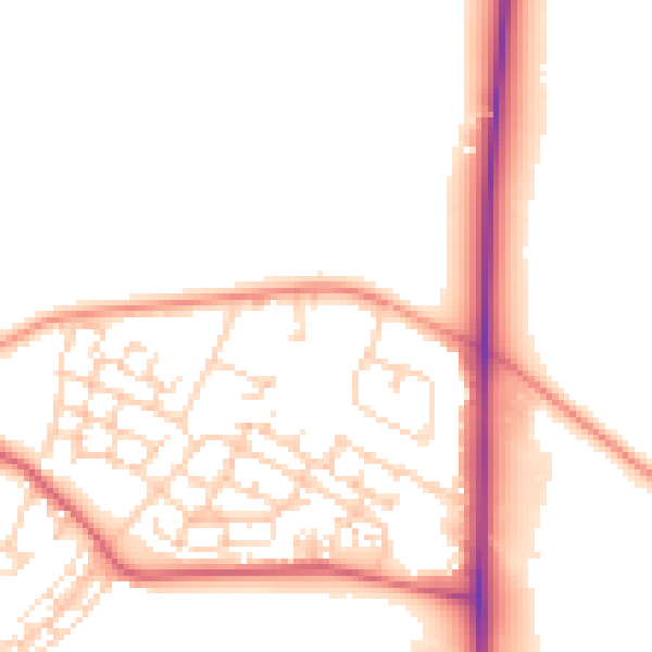 Daytime road noise heatmap for WF10 2GQ