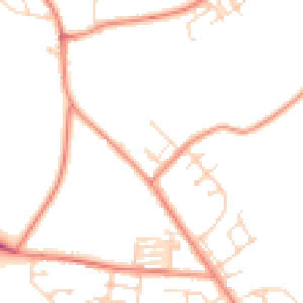 Daytime road noise heatmap for WF10 2HW