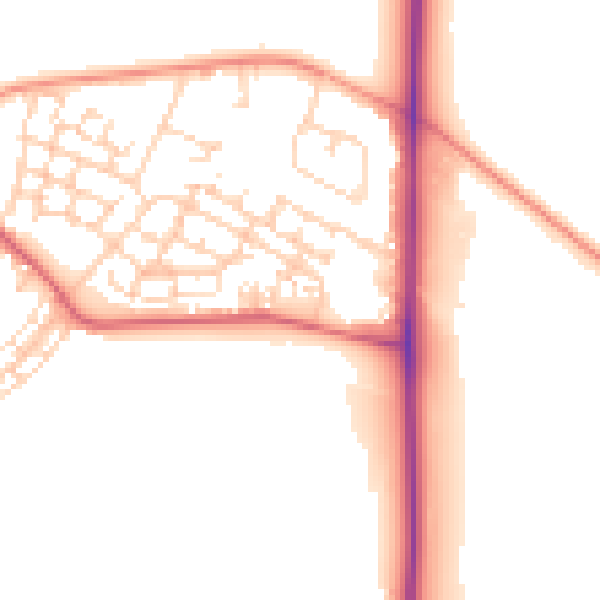 Daytime road noise heatmap for WF10 2JB