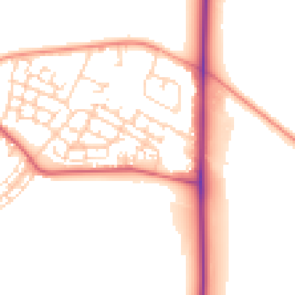 Daytime road noise heatmap for WF10 2JH