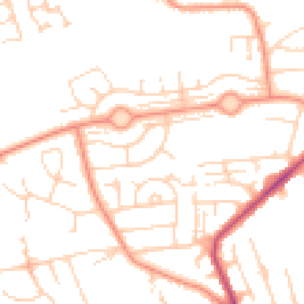 Daytime road noise heatmap for WF10 3AU