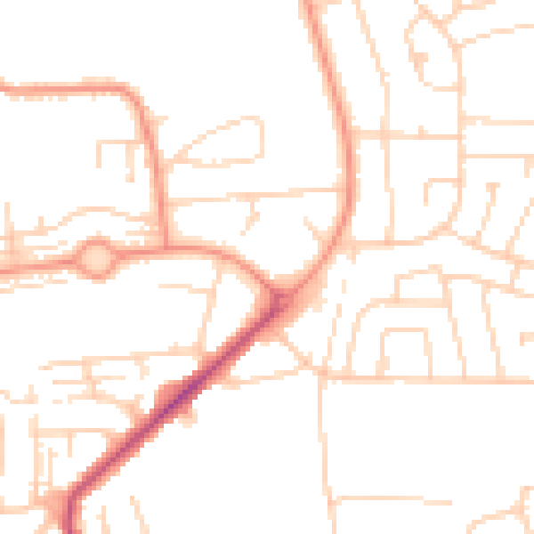Daytime road noise heatmap for WF10 3BP