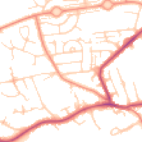 Daytime road noise heatmap for WF10 3ED