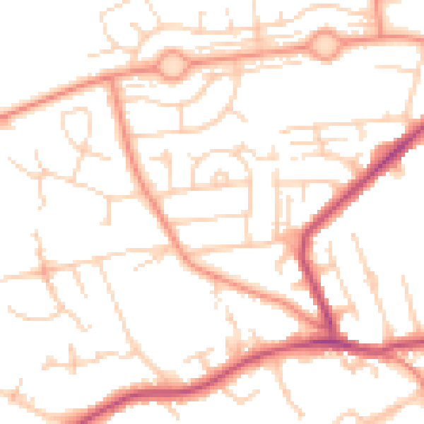 Daytime road noise heatmap for WF10 3EF