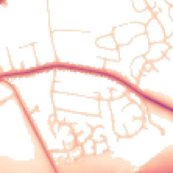 Daytime road noise heatmap for WF10 3FA