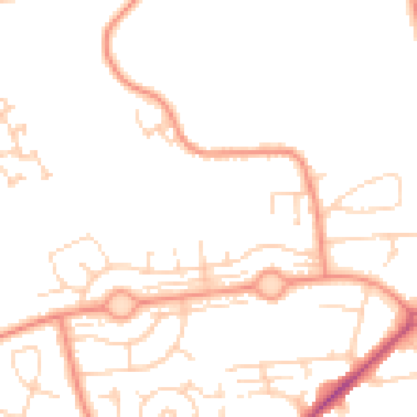 Daytime road noise heatmap for WF10 3FB