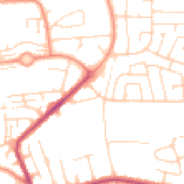Daytime road noise heatmap for WF10 3JR