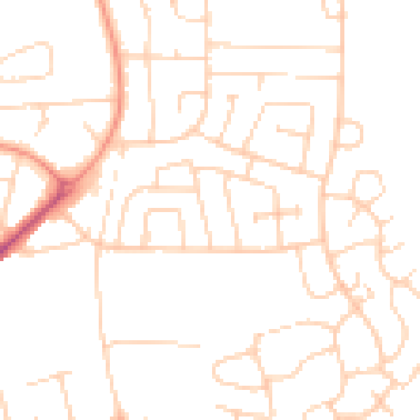Daytime road noise heatmap for WF10 3LX
