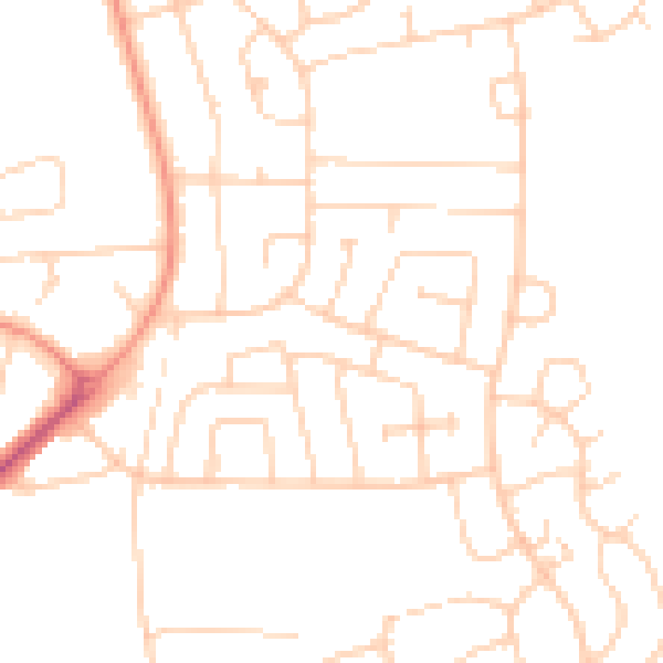 Daytime road noise heatmap for WF10 3NN