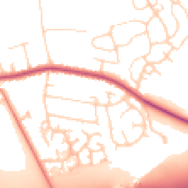 Daytime road noise heatmap for WF10 3PG