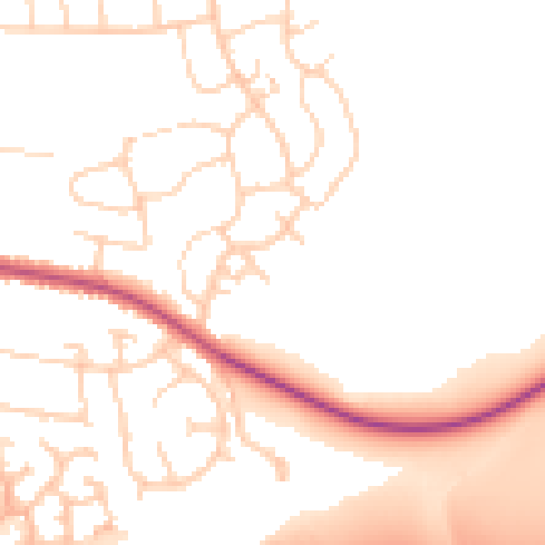 Daytime road noise heatmap for WF10 3TF