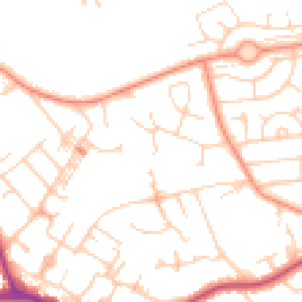 Daytime road noise heatmap for WF10 3UB