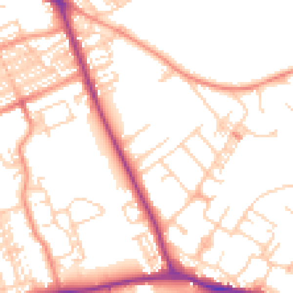 Daytime road noise heatmap for WF10 4BJ
