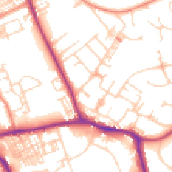 Daytime road noise heatmap for WF10 4BP