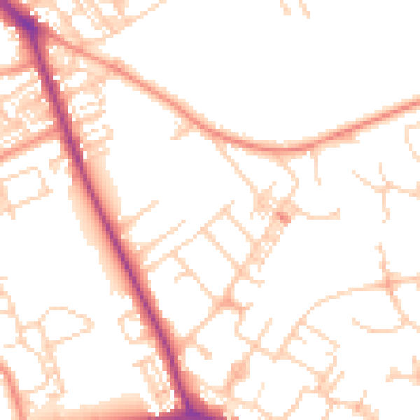 Daytime road noise heatmap for WF10 4BY