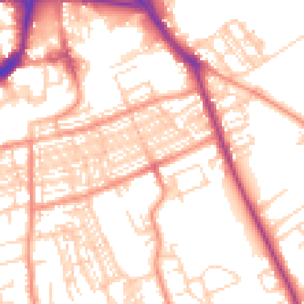 Daytime road noise heatmap for WF10 4DE