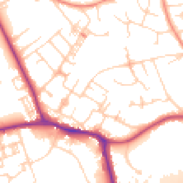 Daytime road noise heatmap for WF10 4DH
