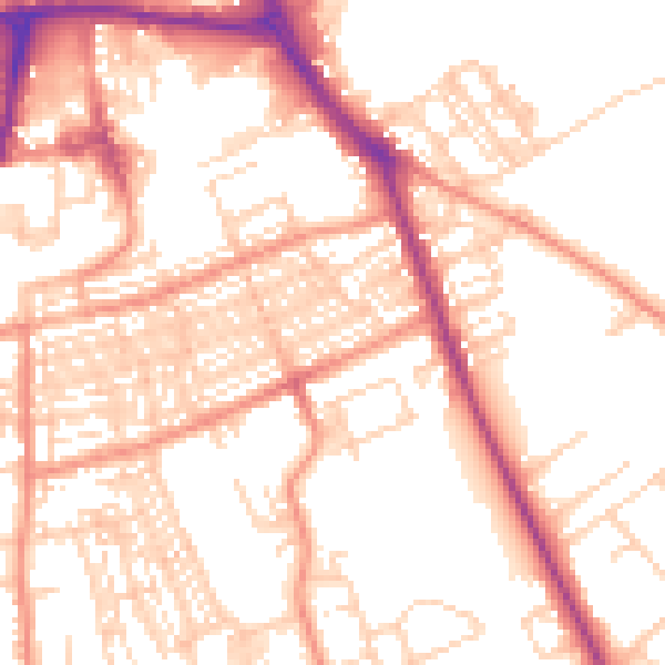 Daytime road noise heatmap for WF10 4EB