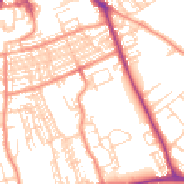 Daytime road noise heatmap for WF10 4HN