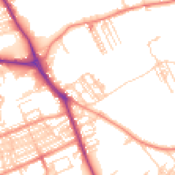 Daytime road noise heatmap for WF10 4LN