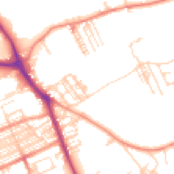 Daytime road noise heatmap for WF10 4LR