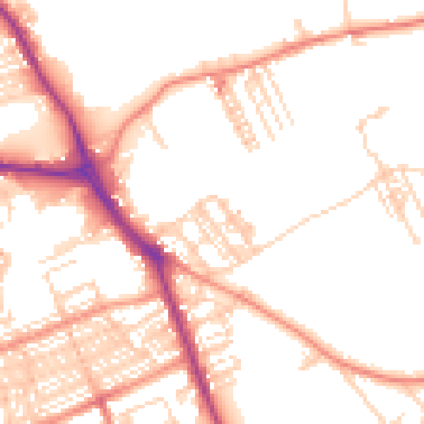 Daytime road noise heatmap for WF10 4LY