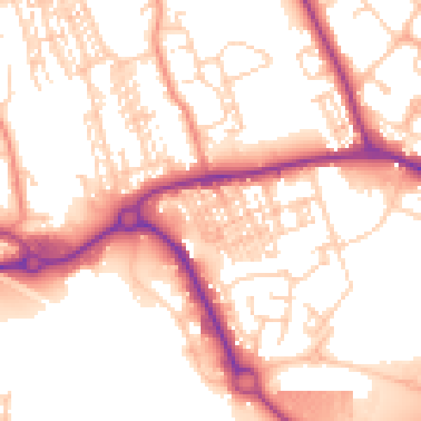 Daytime road noise heatmap for WF10 4LZ