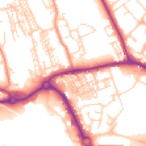 Daytime road noise heatmap for WF10 4NT