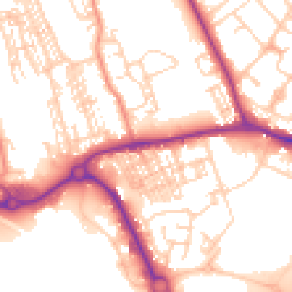 Daytime road noise heatmap for WF10 4PB
